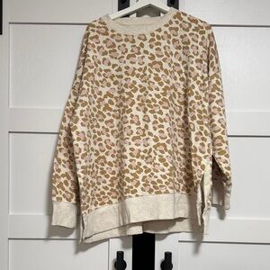 Aerie Leopard Side-Slit Sweatshirt
